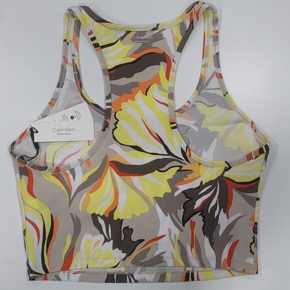 Calvin Klein Performance Printed Racerback Cropped Tank Top Sz XL - Picture 6 of 10